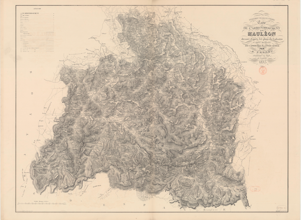 Département des Basses Pyrénées. Carte de larrondissement de Mauléon dressée daprès ... Perret A.  1024x747 - 2020ko otsaileko proposamenak